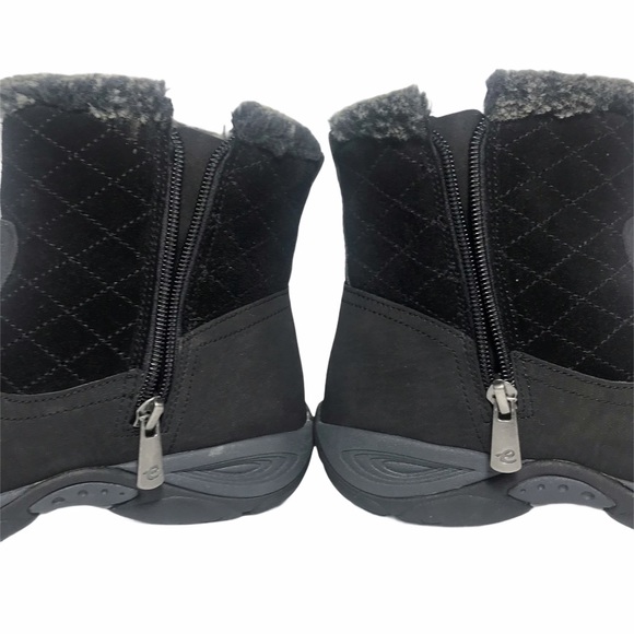 EASY SPIRIT Ember Ankle Boots Weather Resistant Black Leather Side Zip - Picture 6 of 13